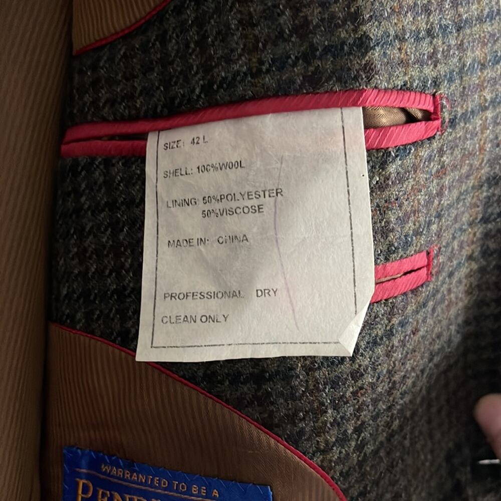 Pendleton 100% wool houndstooth two button single… - image 4